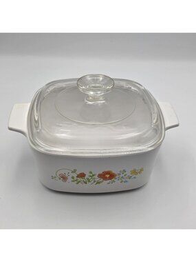 Vintage CorningWare Wildflower A-1 1/2-B 1.5 Qt Casserole w Lid USA